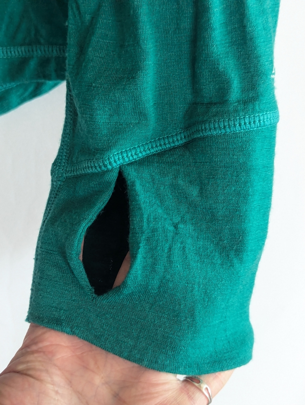Women's Medium Iksplor 100% Wool Green Long Sleeve Thermal Shirt Top Mid weight - Picture 5 of 7